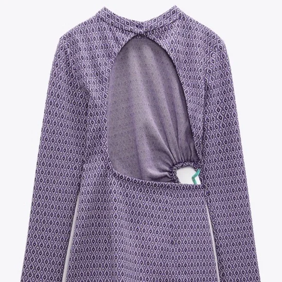 NWT Zara Sexy backless Purple Dress Size Medium M Large L Small S - Picture 10 of 10